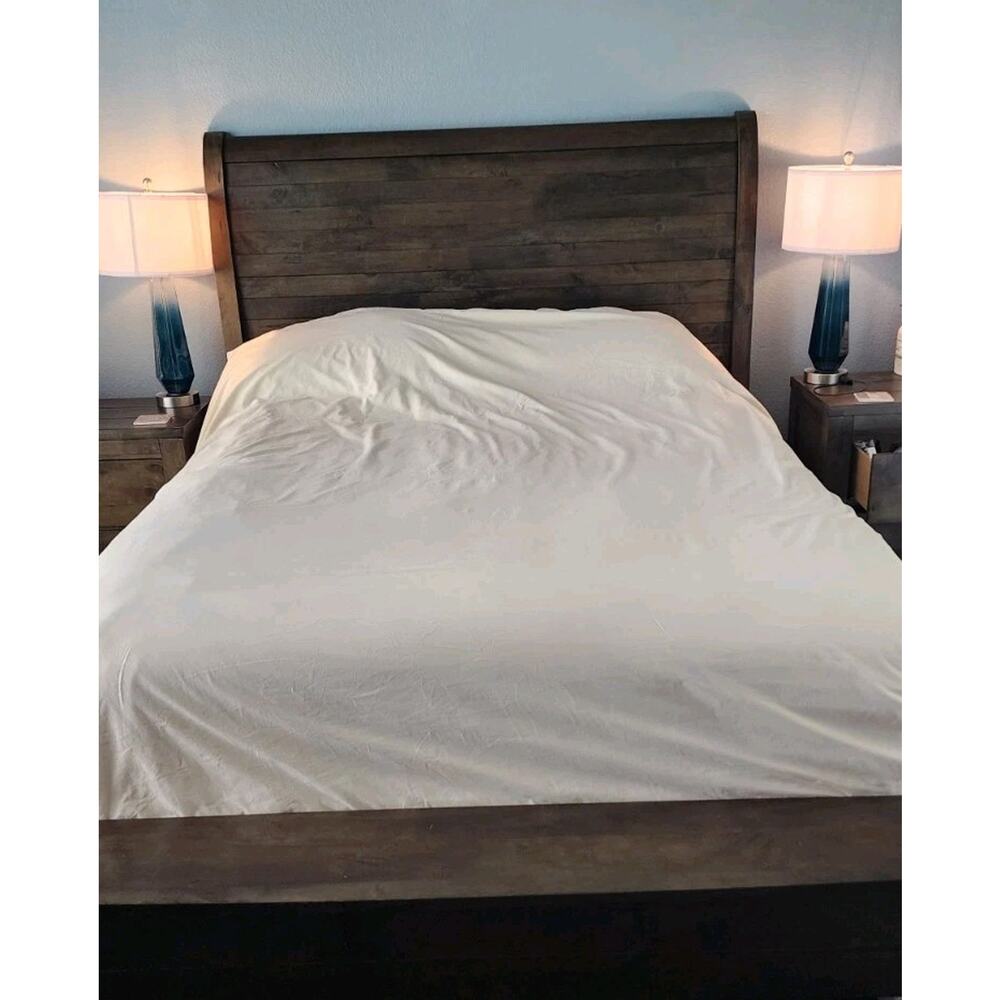 Parachute Reversible White Cream Cotton Full Queen Duvet Cover